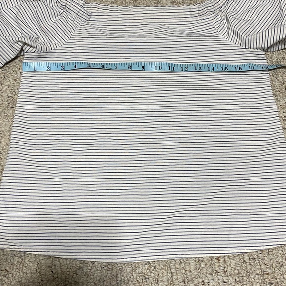 Madewell Jardin Off Shoulder Striped Beige/Tan Size Small - Picture 10 of 16